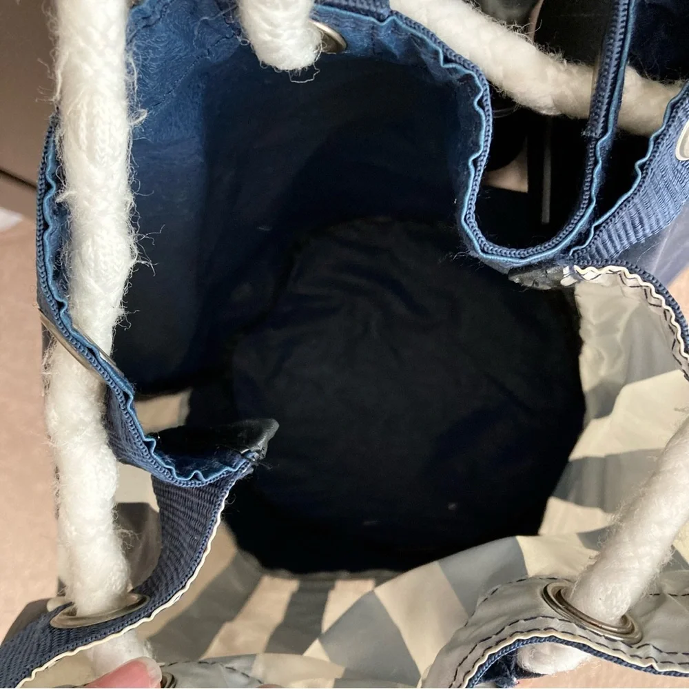 Navy Blue Striped MARINE Navy & White Large Travel / Laundry Bag